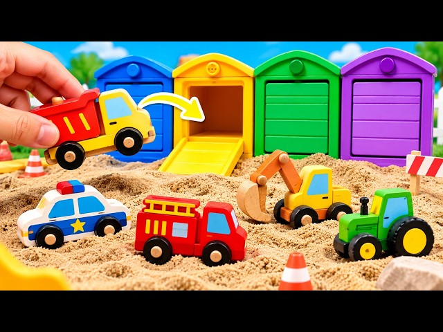 Colorful Construction Vehicles 🚧🎨 Paint, Wash & Discover Machines