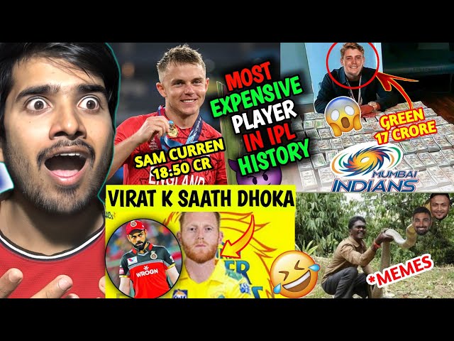 IPL AUCTION 2023🤣 | SAM CURREN 18cr 🥵| CAMERON GREEN IN MI | BEN STOKES IN CSK|