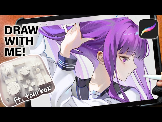 Lock in & Draw With Me in Procreate! [IPad & Tourbox Digital Art Process]
