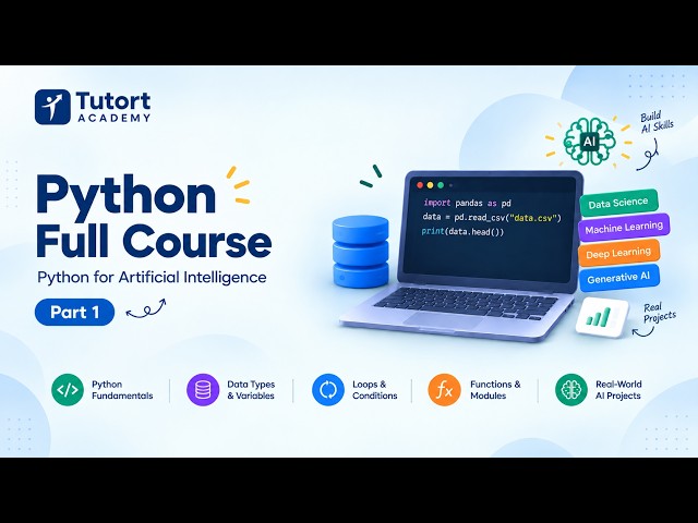 🚀 Python Full Course | Part 1 | Beginner to Advanced Python Programming | Tutort Academy