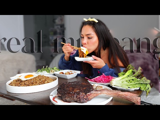 ASMR & MUKBANG JJAJANGMYEON & EGG, TOMAHAWK STEAK, COSTCO FOODS  먹방