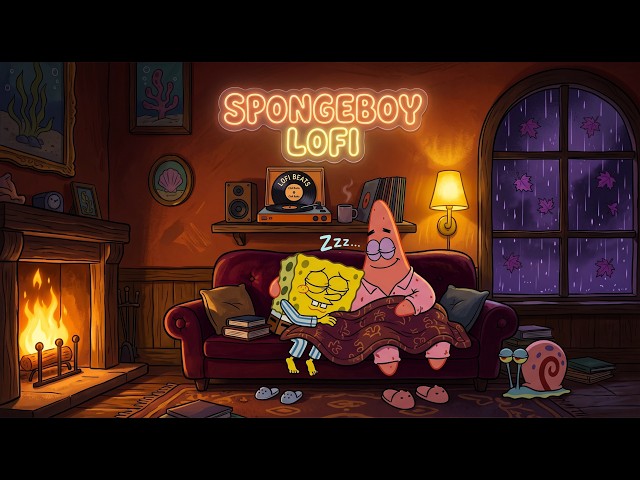 【Cozy Night】 Soft glow, warm sofa & peaceful thoughts 🌙 ~ SpongeBoy Lofi for Sweet Dreams 💤