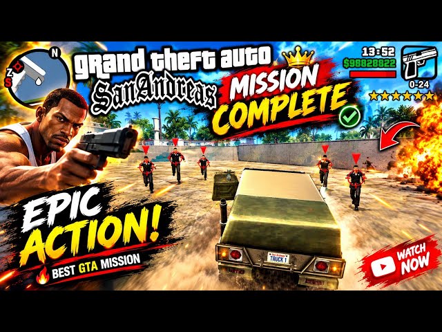 GTA San Andreas 😱 6 Star Wanted Level! Police Chase & Epic Action 🔥 #Shorts #gta 
