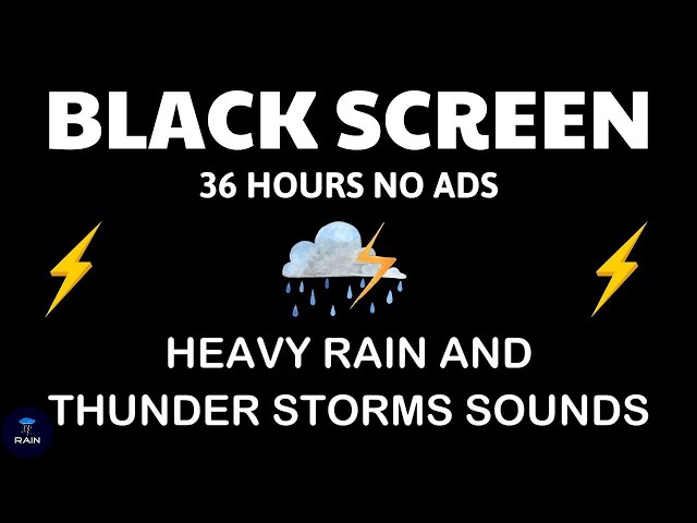 🔴 Heavy Rain and Thunder Sounds for Sleeping - Black Screen | Relax Your Mind, Sleep Fast