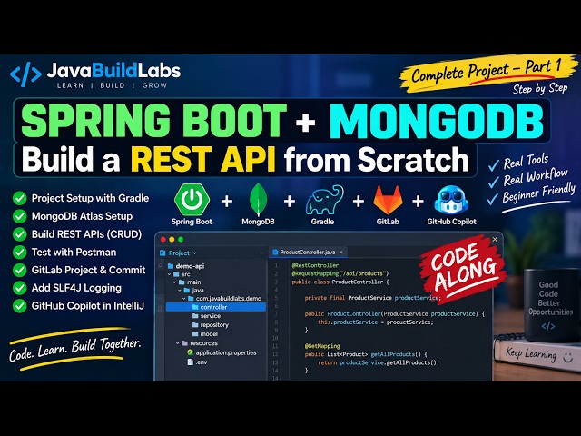 Spring Boot + MongoDB REST API Tutorial | Build From Scratch | Code Along – Part 1