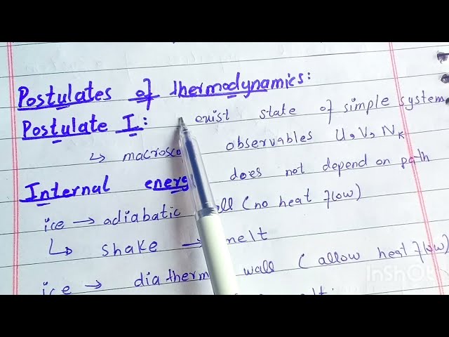 Postulates of Thermodynamics| lecture # 03 |Thermal and statistical physics