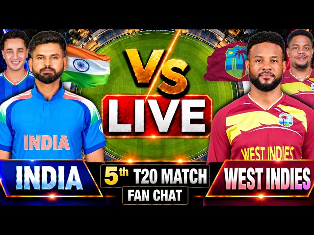 🔴LIVE: India vs West Indies 5th T20 Cricket Match Score | IND vs WI 5th T20 Live Cricket match Today