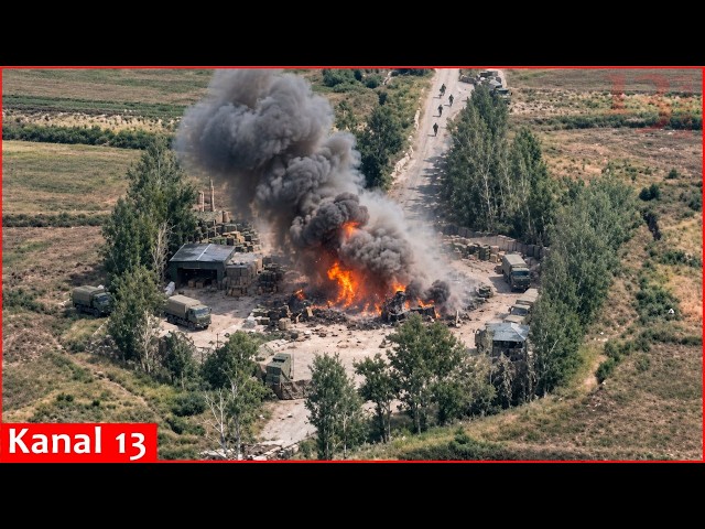 MiG-29 pilots strike Russian position with ammunition and personnel using GBU-62 aerial bombs