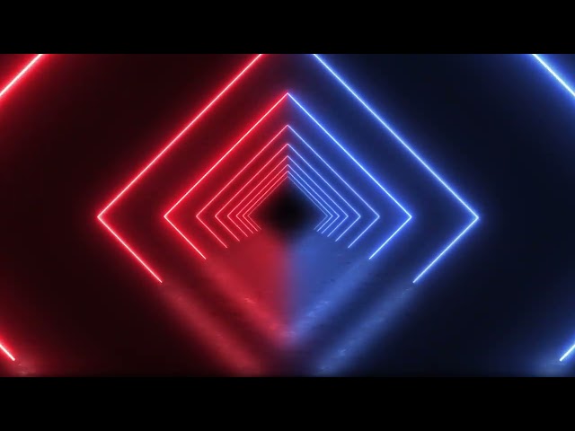Red And Blue Neon Diamond Tunnel Loop | Retro-Futuristic Background | VJ Loop Motion Graphics 4K