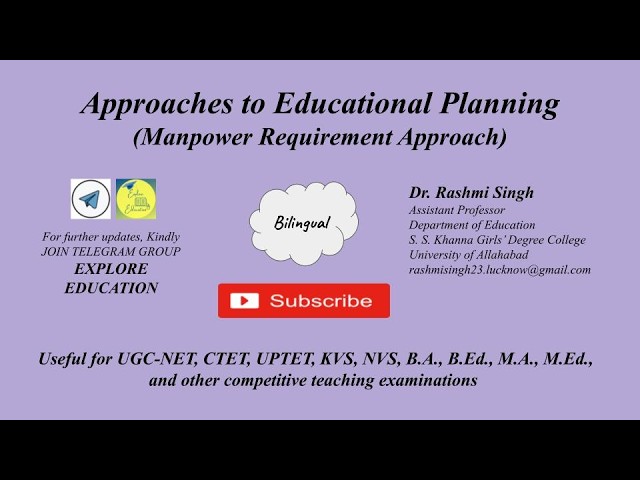 Manpower Requirement Approach of Educational Planning