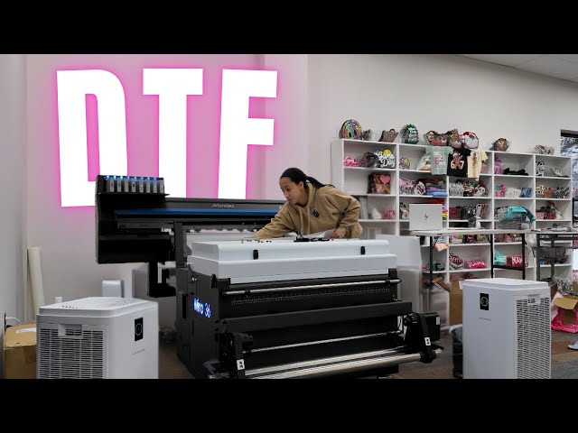 I GOT A DTF PRINTER!! Printing a Wholesale Order & learning Mimaki TXF300 & Miro36