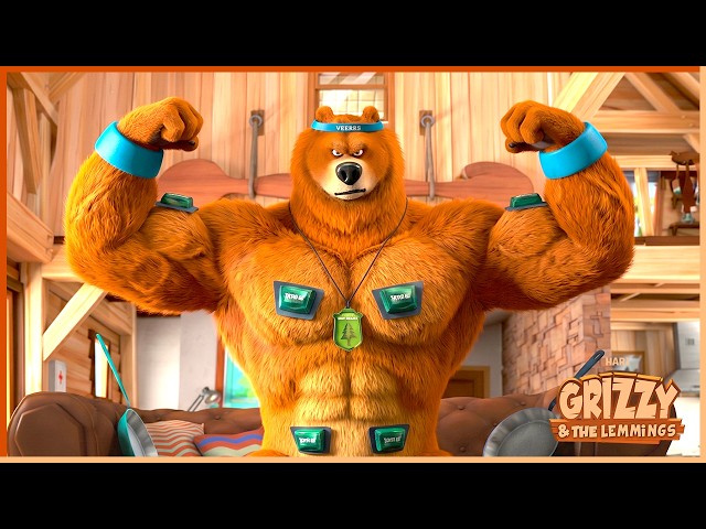 Body Building Bear | Is Grizzy stronger than Superman | 30' Compilation | 🐻🐹 Cartoon for Kids
