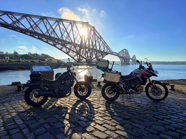 Motorbike ride to North Berwick via South Queensferry.  Very cold but beautifully sunny.