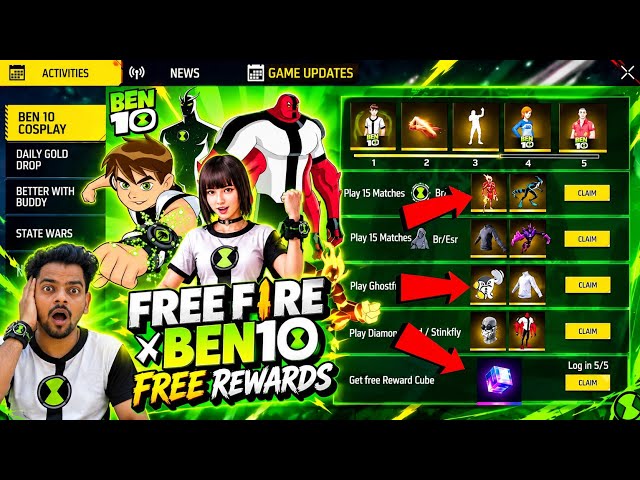 How To Get Free Bundle & Emote Ben10 Event 🔥🎁 | Ff Upcoming Events🎁 | Free Fire India 🇮🇳 