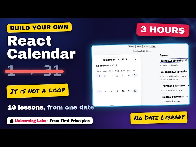 ReactJS - Build Your Own Calendar · the full course (New version)