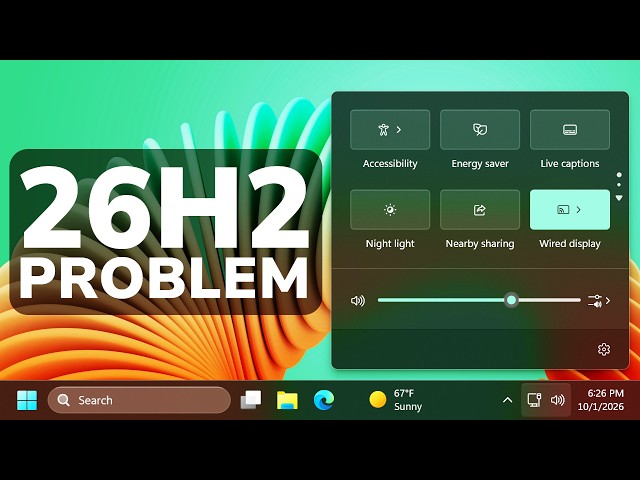 Windows 11 26H2 Official Release Breaks Audio Devices, Causes Black Screen and more