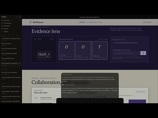 InkWitness: A Shared Desk for Reading History Safely | WebMCP Challenge