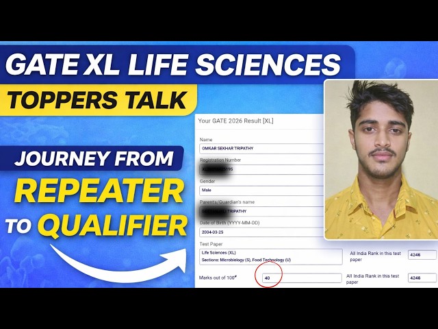 GATE XL Topper Interview  Life Sciences AIR | Full Strategy + Preparation Guide Study Plan Resources