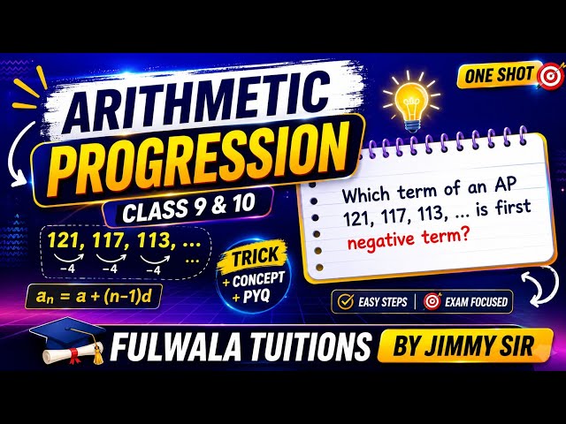 Which Term of AP 121, 117, 113… is First Negative | Arithmetic Progression | Class 9 & 10 | JIMMYSIR