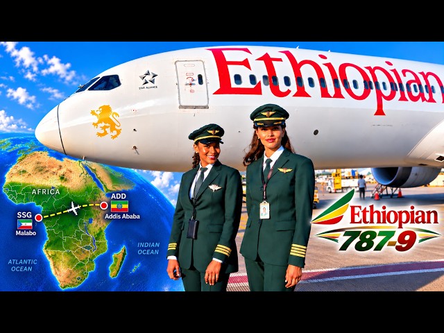 Across Africa to Equatorial Guinea in Ethiopian 787 Cockpit