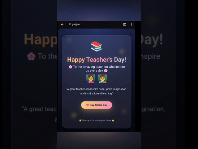 Happy Teacher's Day — HTML, CSS & JavaScript.#html #css #javascript #coding #js #javascriptprojects