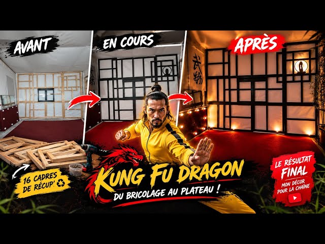 I Built a KUNG FU DOJO STUDIO From 16 Old Wooden Frames! 🐉🔥