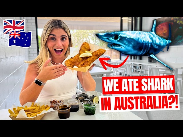 Brits React to Eating SHARK in Australia...Flake is INSANE!