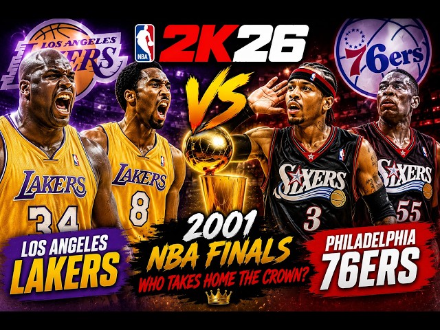 NBA 2K26 Gameplay - Los Angeles Lakers vs. Philadelphia 76ers - 2001 NBA Finals Game