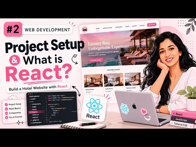 React Project Setup for Beginners | What is React? | Build a Hotel Website #2
