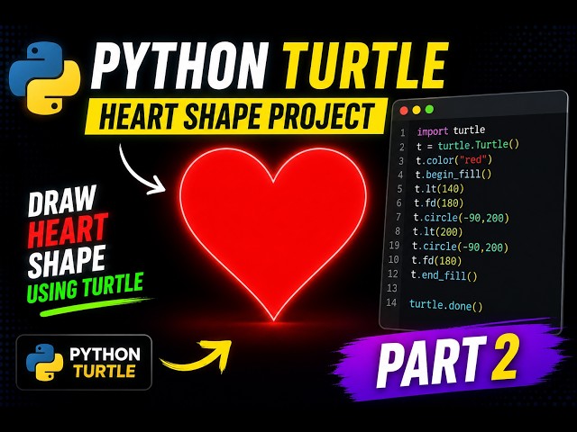 🔥 Python Turtle Heart ❤️ | Part 2