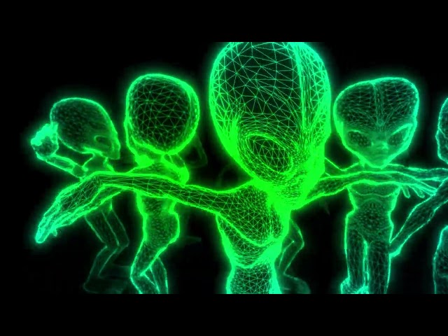 3 Hours of Green Neon Dancing Aliens / VJ Loop for DJ Sets