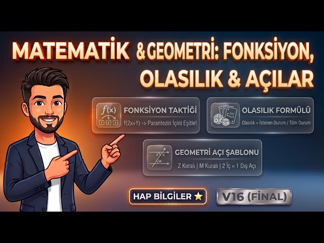 KPSS Secondary Education Mathematics: Functions, Probability & Angle Rules | V16 Quick Summary