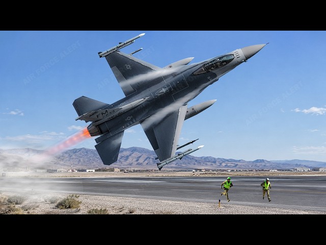 US Air Force F-16 Fighter Jet Pilot Perform Crazy Takeoff at Full Speed