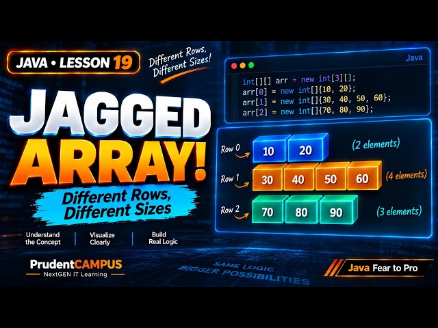19 - Jagged Array in Java | Different Size Rows Explained Simply | @PrudentCAMPUS