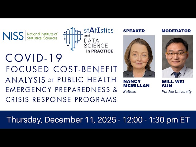 NISS AI, Statistics & Data Science in Practice Webinar: Nancy McMillan, December 11, 2025