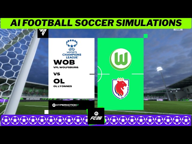 WOLFSBURG vs LYON ⚽👱‍♀️ UEFA Women's Champions League 2025/26 Quarter-final Leg 1 🟩 FC 26 Simulation
