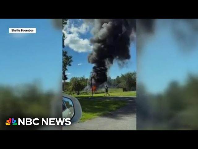 F-16 fighter jet crashes in residential area in Michigan