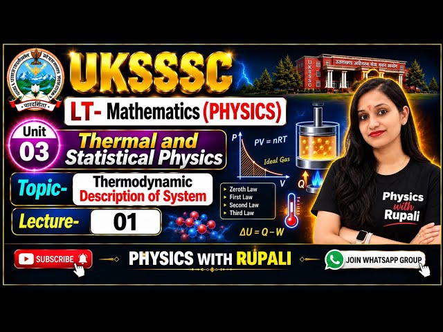 UKSSSC LT Physics | Thermodynamics Description of System |Thermal and Statistical Physics