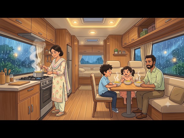 🚐 Hot Maggi inside a Caravan in the Rain ❤️ | Family Road Trip | 90s Nostalgia Story