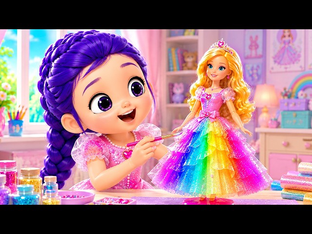 Rumi Becomes a Designer and Makes a Barbie Girl Princess Dress! 👗💖👑 Ultimate Glow Up