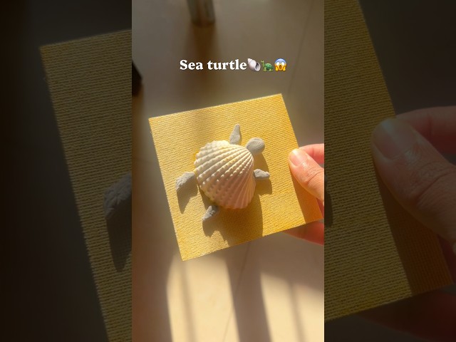 Sea turtle🐢😱#art #diy #tutorial #painting #seaturtle #diycrafts #clay #shorts #artandcraft #fypシ