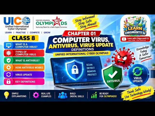 UICO Class 8 Computer | Chapter 1: Computer Virus, Antivirus & Virus Updates | UICO Preparation 🚀