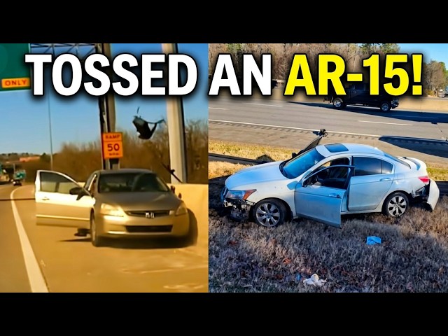 ARMED SUSPECT CHASE.  100 MPH Pursuit & Fleeing Suspect Tosses Assault Rifle