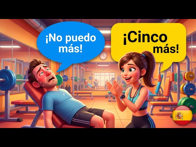 The gym in Spanish: signing up and working out | 8 practical dialogues (A1-A2)