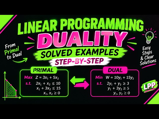 Linear Programming Duality Examples | Easy Step-by-Step Method