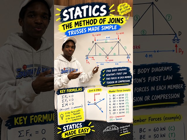 STATICS — THE METHOD OF JOINTS | TRUSS ANALYSIS