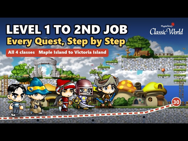 Level 1 to 2nd Job: Every Quest, Step by Step | Maple Island to Victoria | MapleStory Classic World
