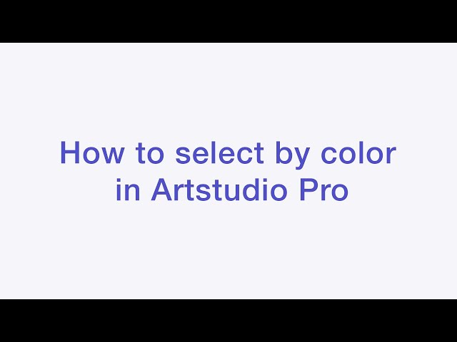 How to 'Select By Color' in Artstudio Pro