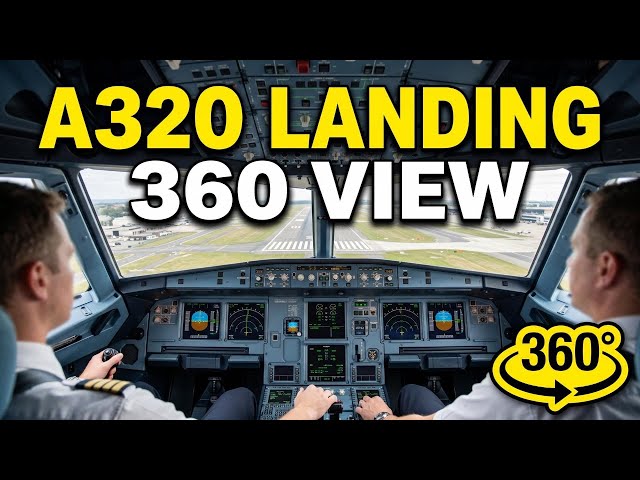 Full Flight Deck 360°: A321 Landing with IAE Engine Sound
