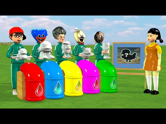 Scary Teacher 3D vs Squid Game Watercolor Tung Tung Tung Sahur Brainrot Level Max Challenge